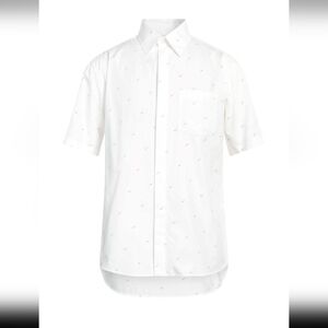 New!! With Tags!! DUNHILL Shirt L White Patterned Shirt
